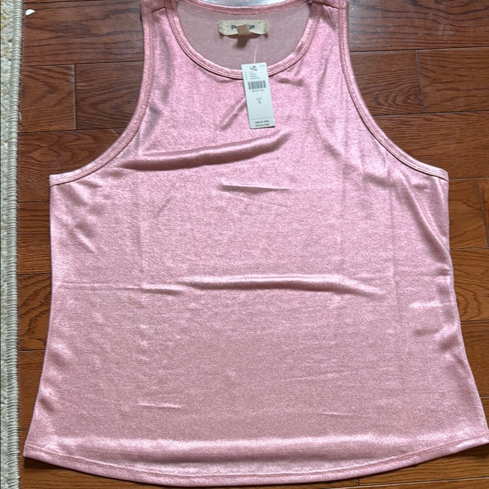 Shimmering Pink Sleeveless Tank Top